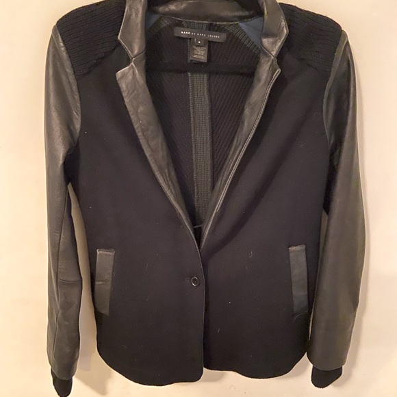 Marc by Marc Jacobs Black Mixed Media Blazer - Picture 1 of 7